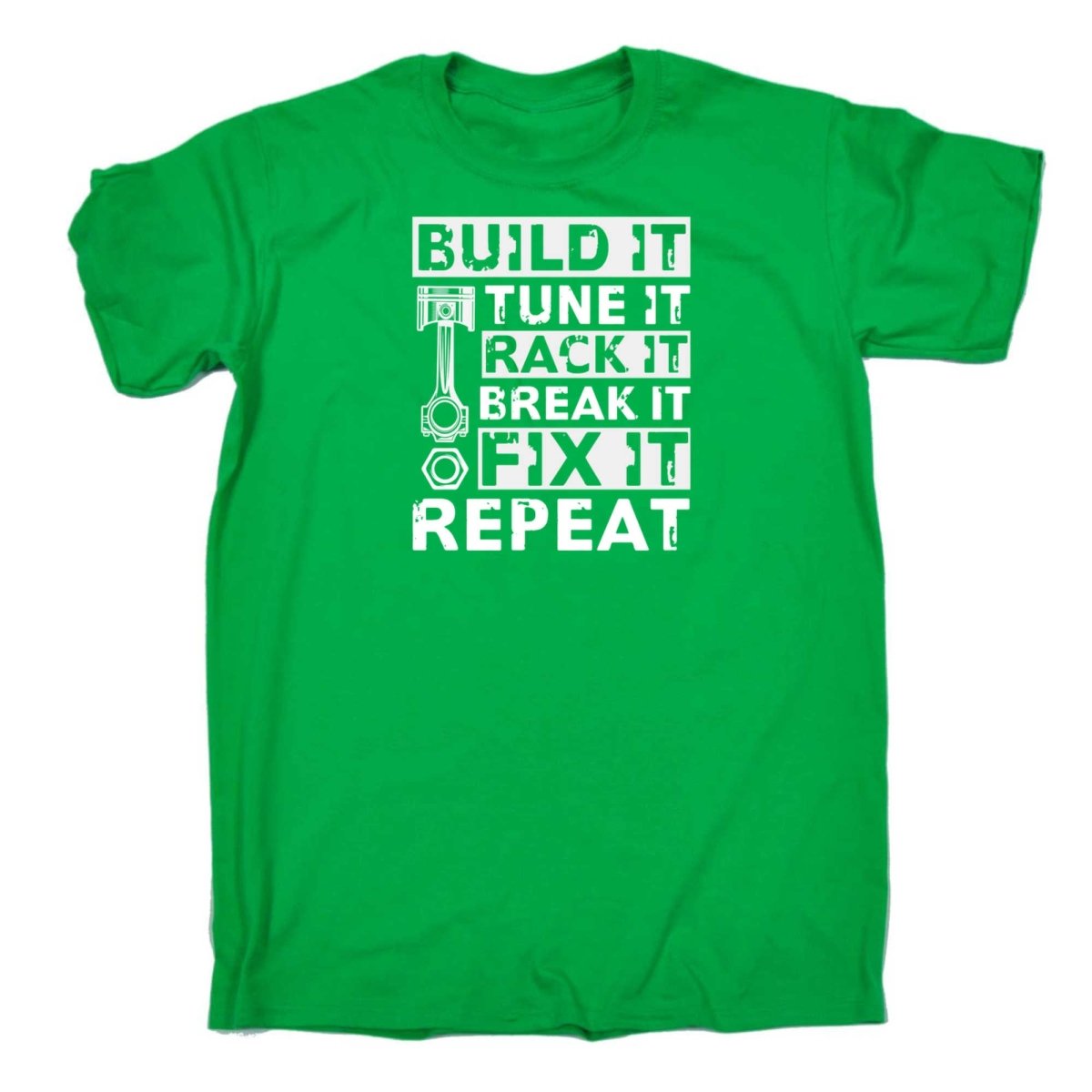 Build Tune Race Break Fix It Repeat Racing Car Mechanic - Mens Funny T-Shirt Tshirts - 123t Australia | Funny T-Shirts Mugs Novelty Gifts