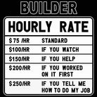 Builder Hourly Rate - Mens Funny T-Shirt Tshirts - 123t Australia | Funny T-Shirts Mugs Novelty Gifts