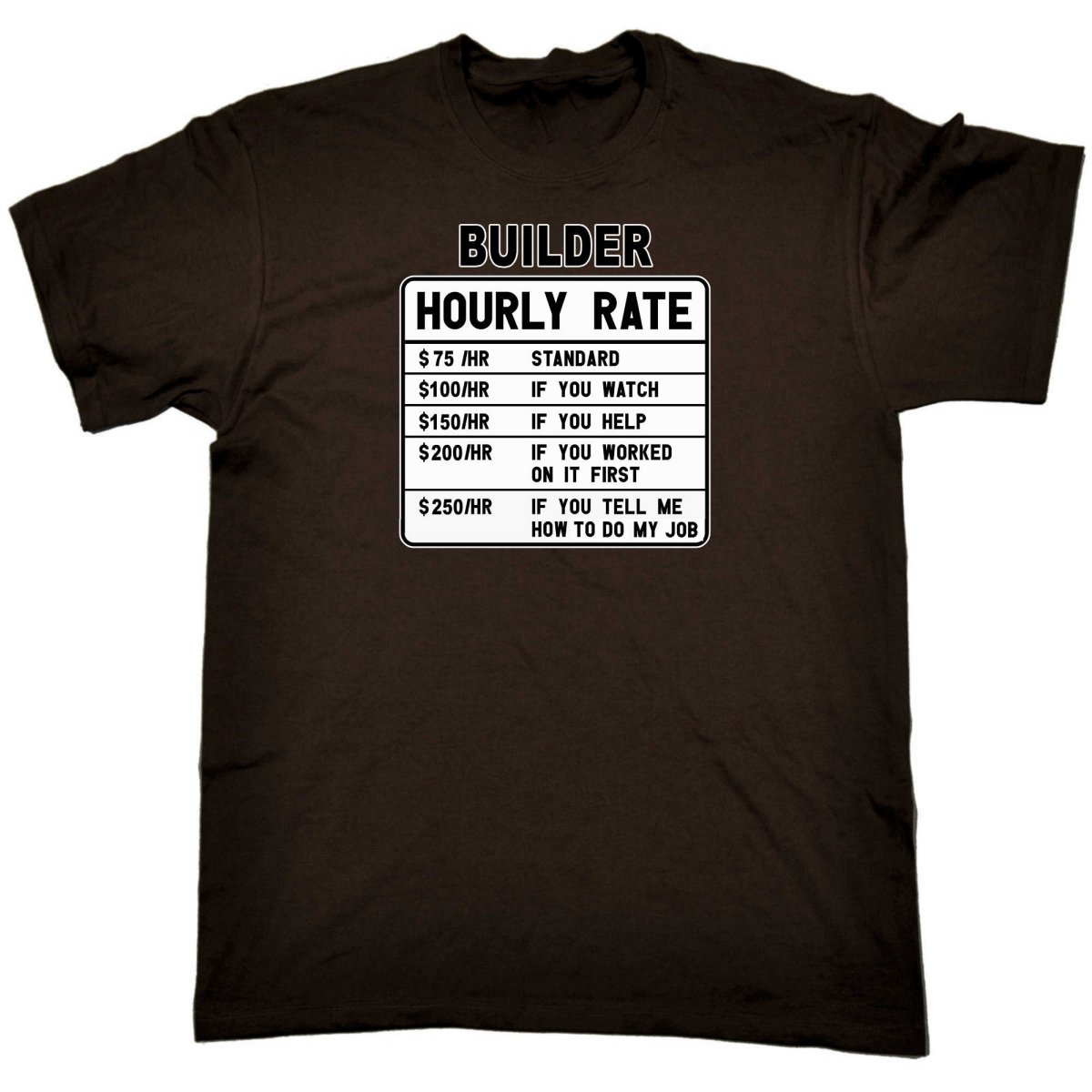 Builder Hourly Rate - Mens Funny T-Shirt Tshirts - 123t Australia | Funny T-Shirts Mugs Novelty Gifts