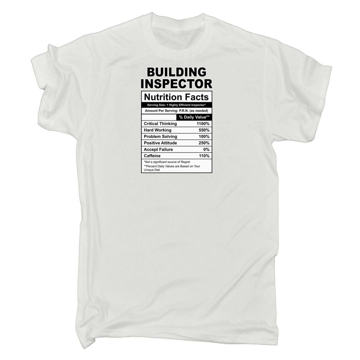 Building Inspector Nutrition Facts - Mens Funny T-Shirt Tshirts - 123t Australia | Funny T-Shirts Mugs Novelty Gifts