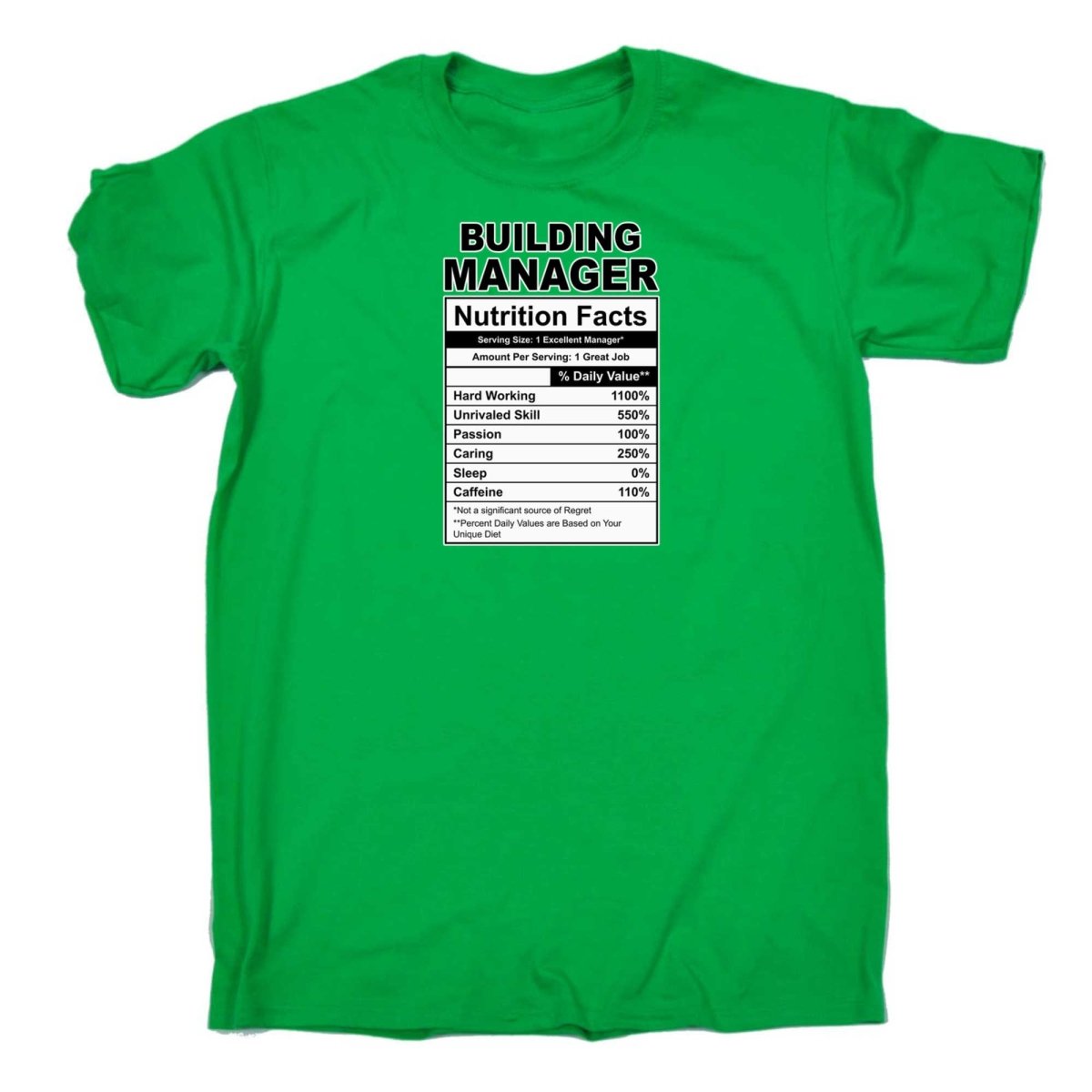 Building Manager Nutrition Facts - Mens Funny T-Shirt Tshirts - 123t Australia | Funny T-Shirts Mugs Novelty Gifts
