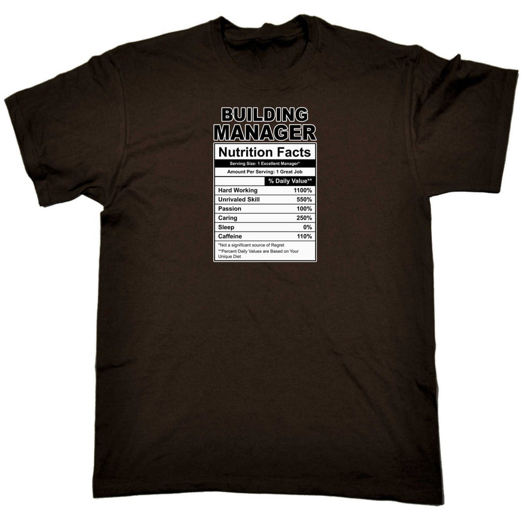 Building Manager Nutrition Facts - Mens Funny T-Shirt Tshirts - 123t Australia | Funny T-Shirts Mugs Novelty Gifts