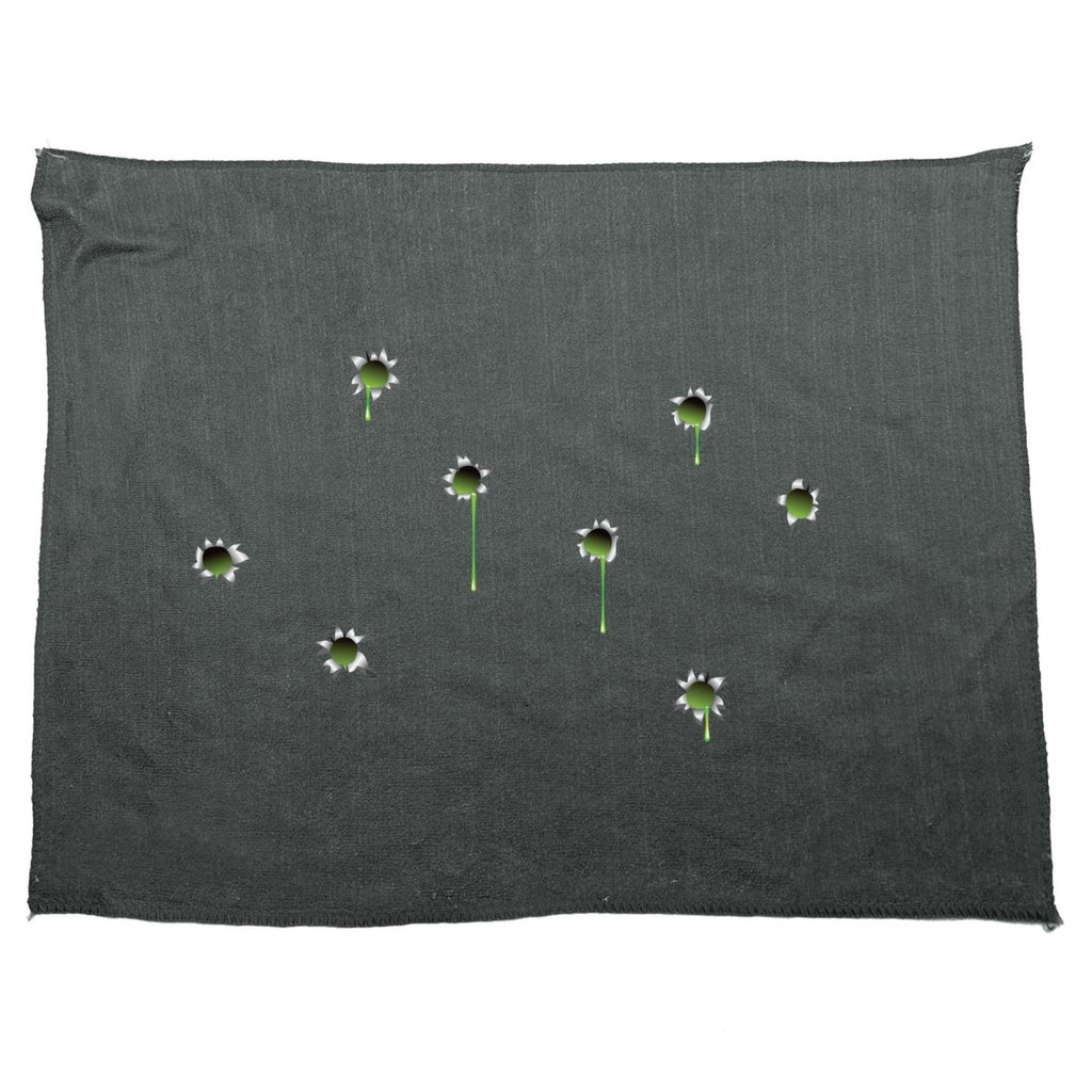 Bullet Holes Green - Funny Novelty Soft Sport Microfiber Towel - 123t Australia | Funny T-Shirts Mugs Novelty Gifts