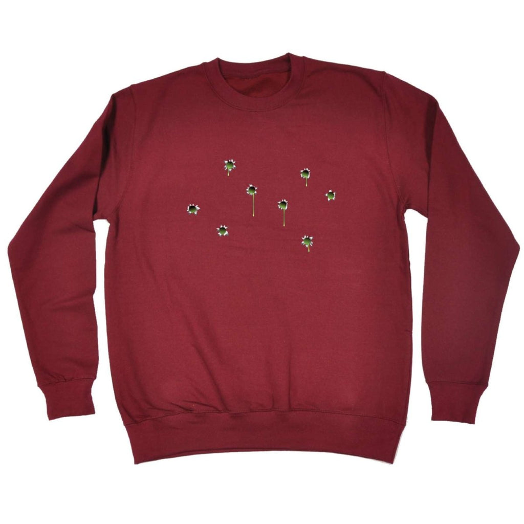 Bullet Holes Green - Funny Novelty Sweatshirt - 123t Australia | Funny T-Shirts Mugs Novelty Gifts