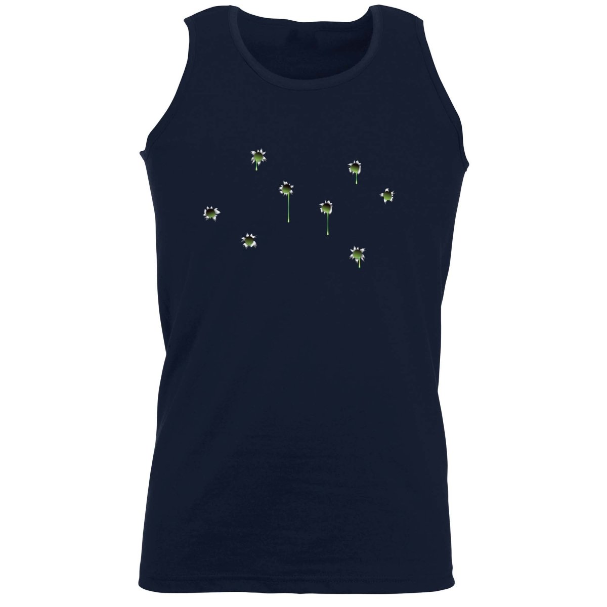 Bullet Holes Green - Funny Novelty Vest Singlet Unisex Tank Top - 123t Australia | Funny T-Shirts Mugs Novelty Gifts