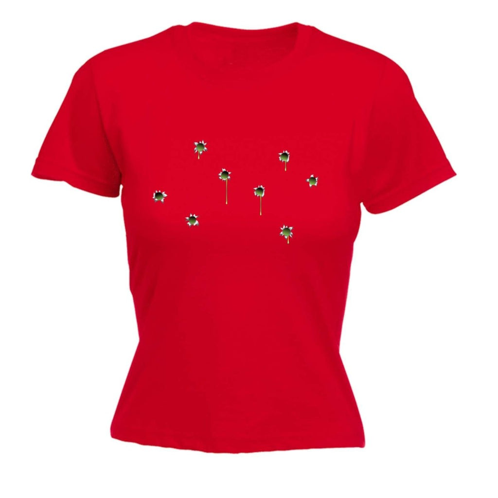 Bullet Holes Green - Funny Novelty Womens T-Shirt T Shirt Tshirt - 123t Australia | Funny T-Shirts Mugs Novelty Gifts