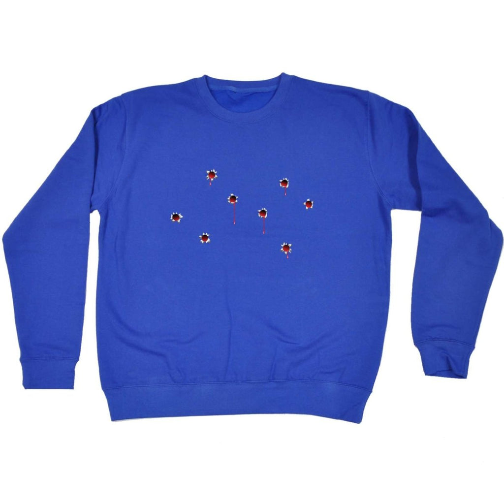 Bullet Holes Red - Funny Novelty Sweatshirt - 123t Australia | Funny T-Shirts Mugs Novelty Gifts