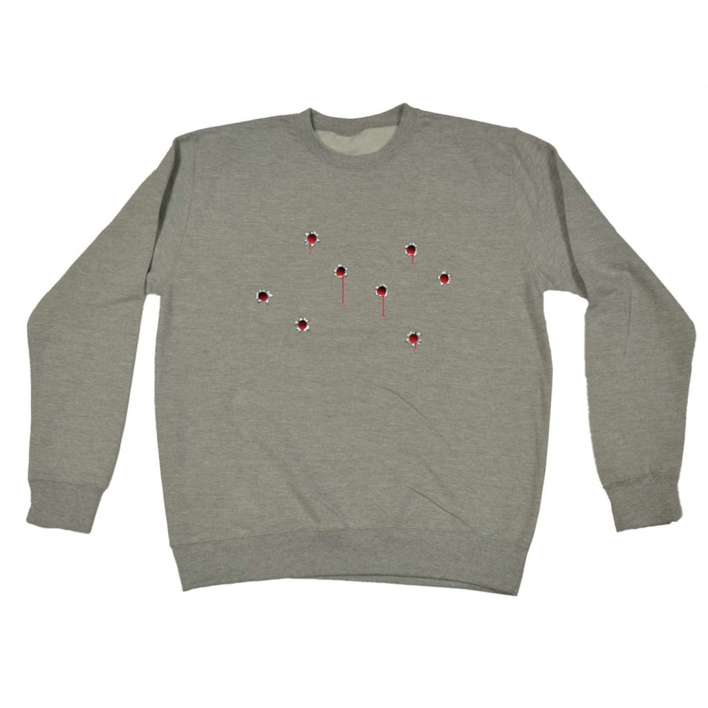 Bullet Holes Red - Funny Novelty Sweatshirt - 123t Australia | Funny T-Shirts Mugs Novelty Gifts