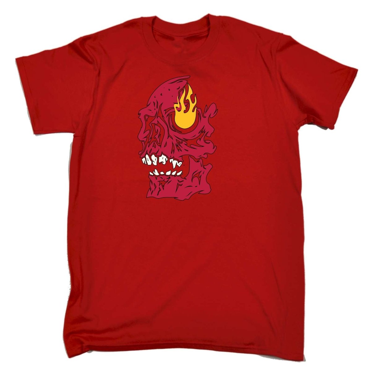 Burning Skull - Mens Funny T-Shirt Tshirts Tee Shirt - 123t Australia | Funny T-Shirts Mugs Novelty Gifts