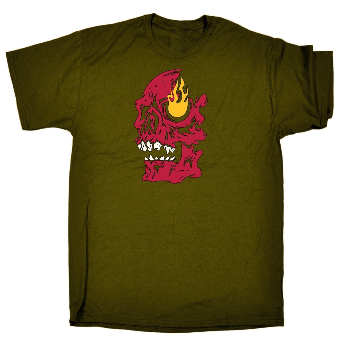 Burning Skull - Mens Funny T-Shirt Tshirts Tee Shirt - 123t Australia | Funny T-Shirts Mugs Novelty Gifts