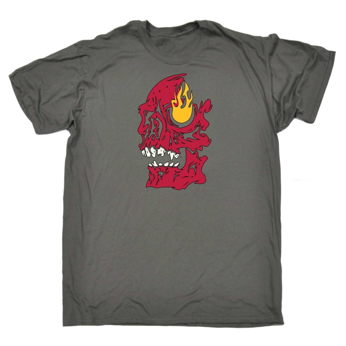 Burning Skull - Mens Funny T-Shirt Tshirts Tee Shirt - 123t Australia | Funny T-Shirts Mugs Novelty Gifts