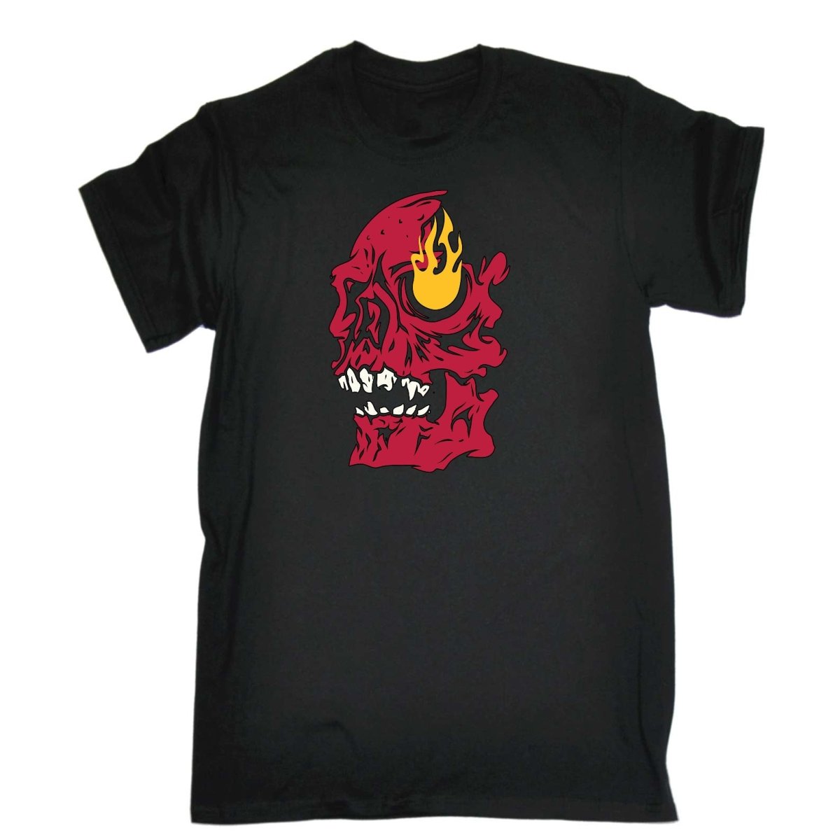 Burning Skull - Mens Funny T-Shirt Tshirts Tee Shirt - 123t Australia | Funny T-Shirts Mugs Novelty Gifts