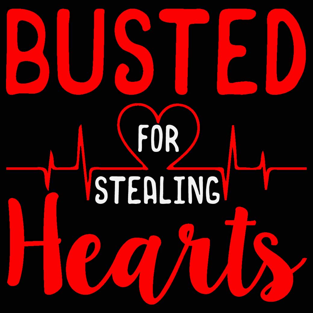 Busted For Stealing Hearts Valentines Day - Mens Funny T-Shirt Tshirts - 123t Australia | Funny T-Shirts Mugs Novelty Gifts