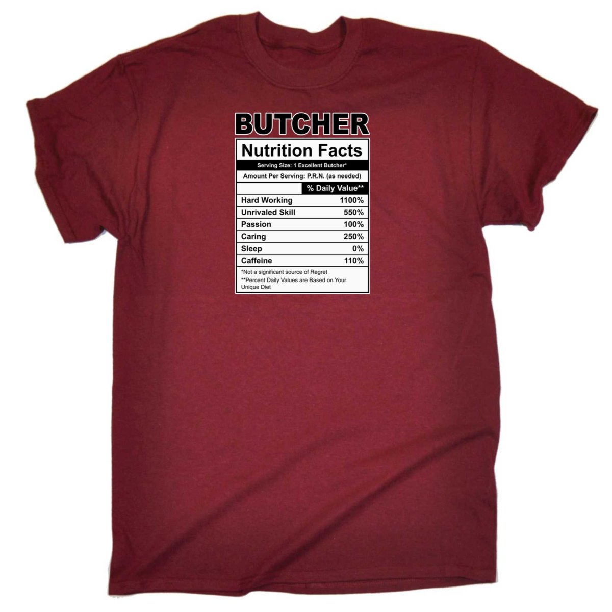 Butcher Nutrition Facts - Mens Funny T-Shirt Tshirts - 123t Australia | Funny T-Shirts Mugs Novelty Gifts