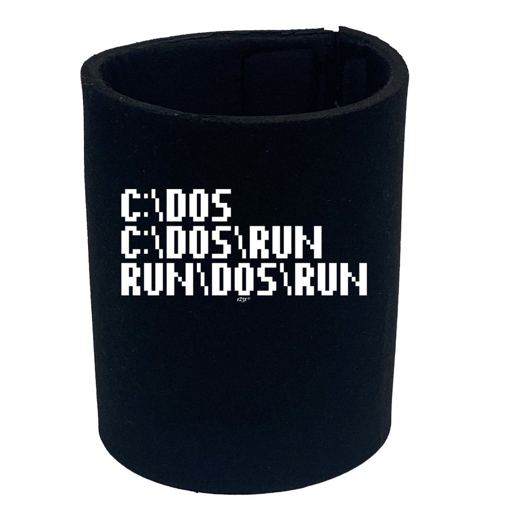 C Dos Run Computer - Funny Novelty Stubby Holder - 123t Australia | Funny T-Shirts Mugs Novelty Gifts