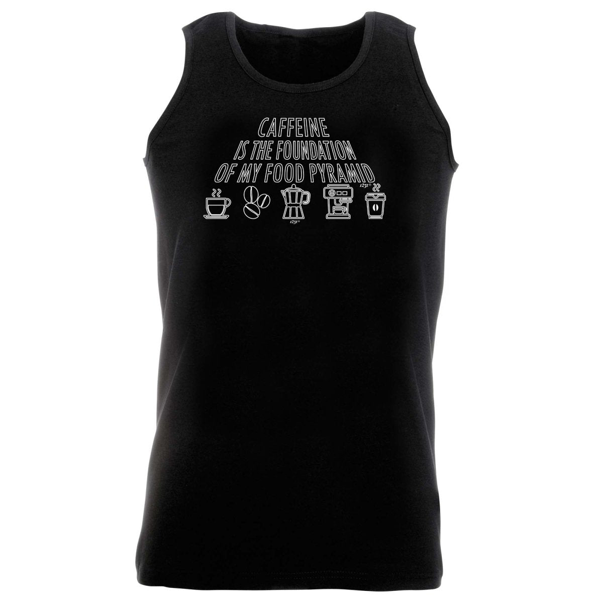 Caffeine Is The Foundation - Funny Novelty Vest Singlet Unisex Tank Top - 123t Australia | Funny T-Shirts Mugs Novelty Gifts