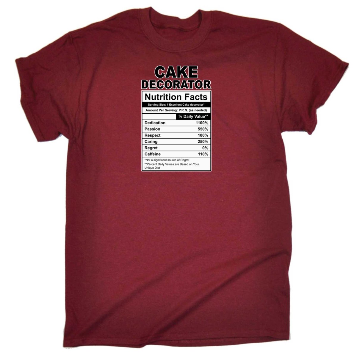 Cake Decorator Nutrition Facts - Mens Funny T-Shirt Tshirts - 123t Australia | Funny T-Shirts Mugs Novelty Gifts