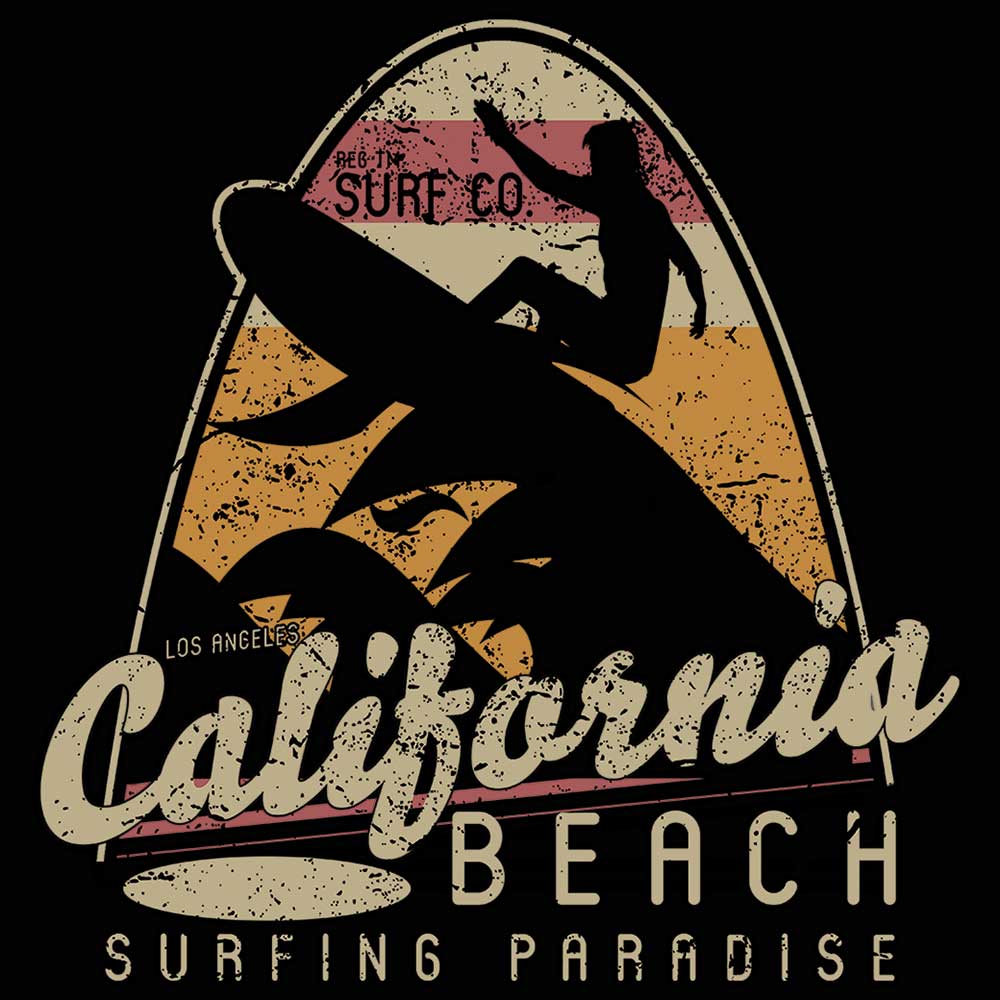 California Beach Surfing Paradise Surf - Mens Funny T-Shirt Tshirts - 123t Australia | Funny T-Shirts Mugs Novelty Gifts