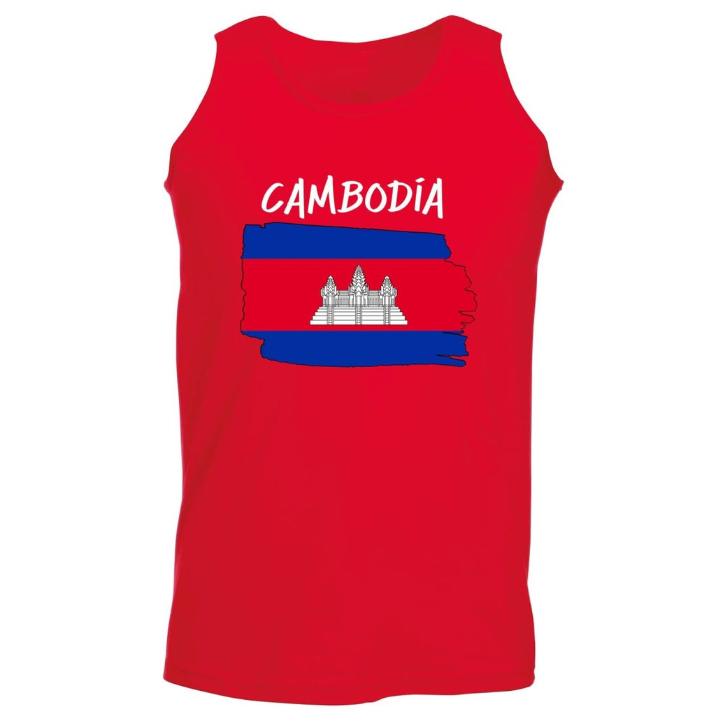Cambodia Country Flag Nationality - Vest Singlet Unisex Tank Top - 123t Australia | Funny T-Shirts Mugs Novelty Gifts