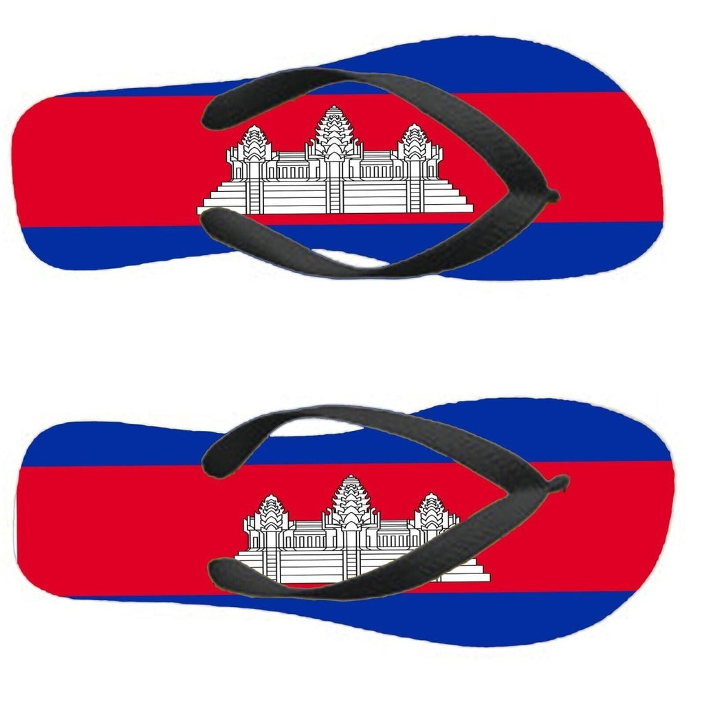 Cambodia Flip Flops Thongs Country Flag Nationality Supporter Flags Sandals - 123t Australia | Funny T-Shirts Mugs Novelty Gifts