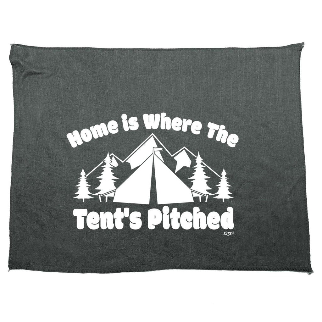 Camping Home Is Where The Tents Pitched - Funny Novelty Soft Sport Microfiber Towel - 123t Australia | Funny T-Shirts Mugs Novelty Gifts