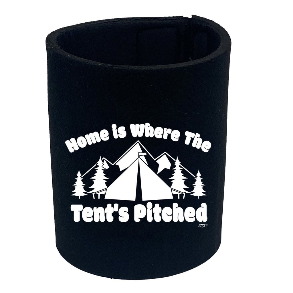 Camping Home Is Where The Tents Pitched - Funny Novelty Stubby Holder - 123t Australia | Funny T-Shirts Mugs Novelty Gifts