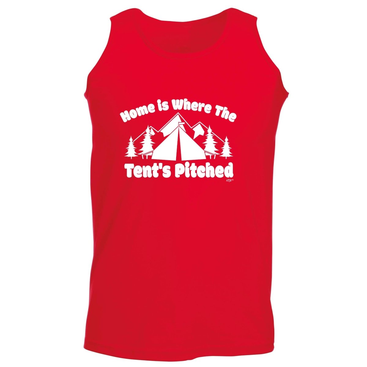 Camping Home Is Where The Tents Pitched - Funny Novelty Vest Singlet Unisex Tank Top - 123t Australia | Funny T-Shirts Mugs Novelty Gifts
