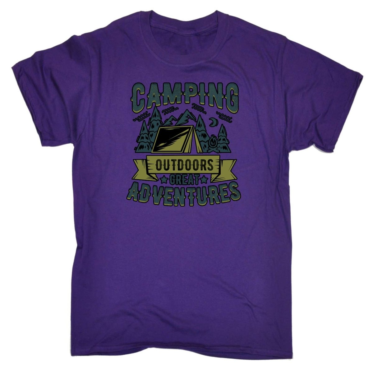 Camping Outdoors Great Adventures - Mens Funny T-Shirt Tshirts Tee Shirt - 123t Australia | Funny T-Shirts Mugs Novelty Gifts