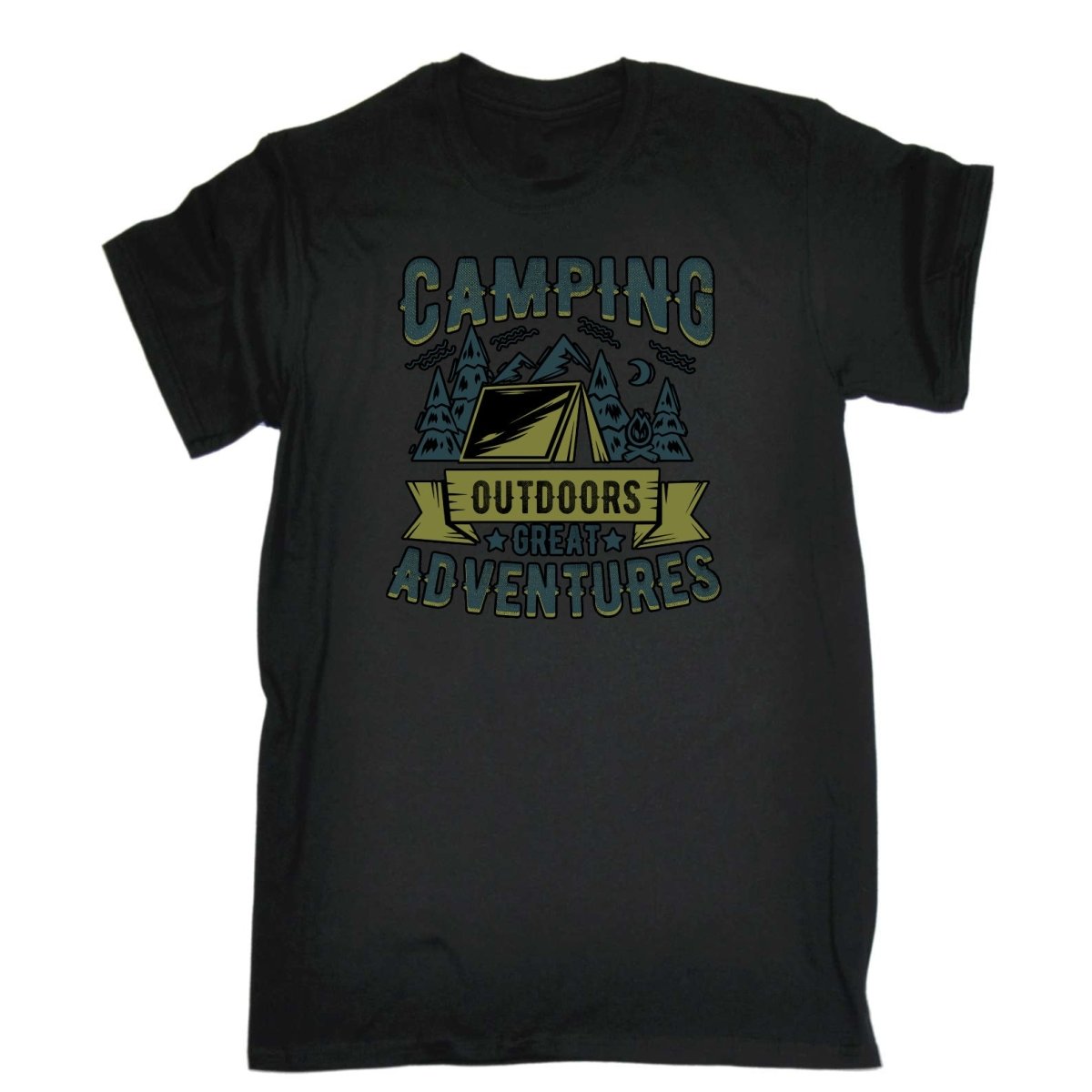 Camping Outdoors Great Adventures - Mens Funny T-Shirt Tshirts Tee Shirt - 123t Australia | Funny T-Shirts Mugs Novelty Gifts