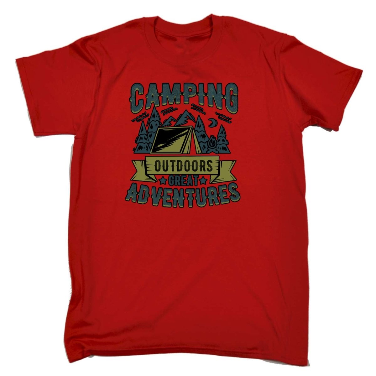 Camping Outdoors Great Adventures - Mens Funny T-Shirt Tshirts Tee Shirt - 123t Australia | Funny T-Shirts Mugs Novelty Gifts