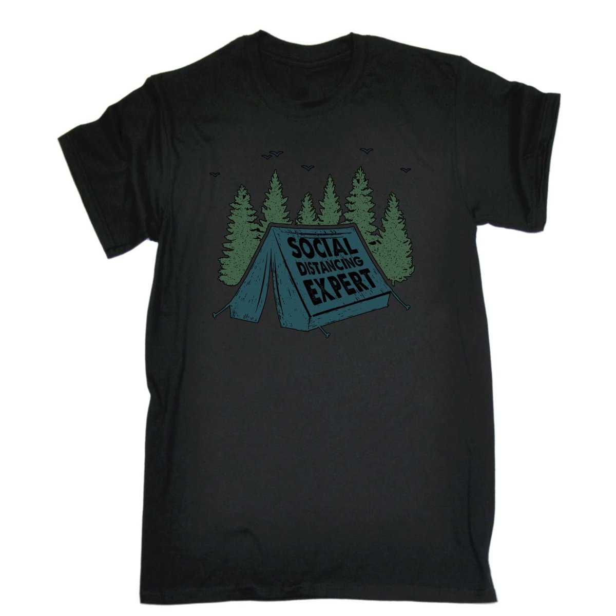 Camping Social Distancing Expert - Mens Funny T-Shirt Tshirts Tee Shirt - 123t Australia | Funny T-Shirts Mugs Novelty Gifts