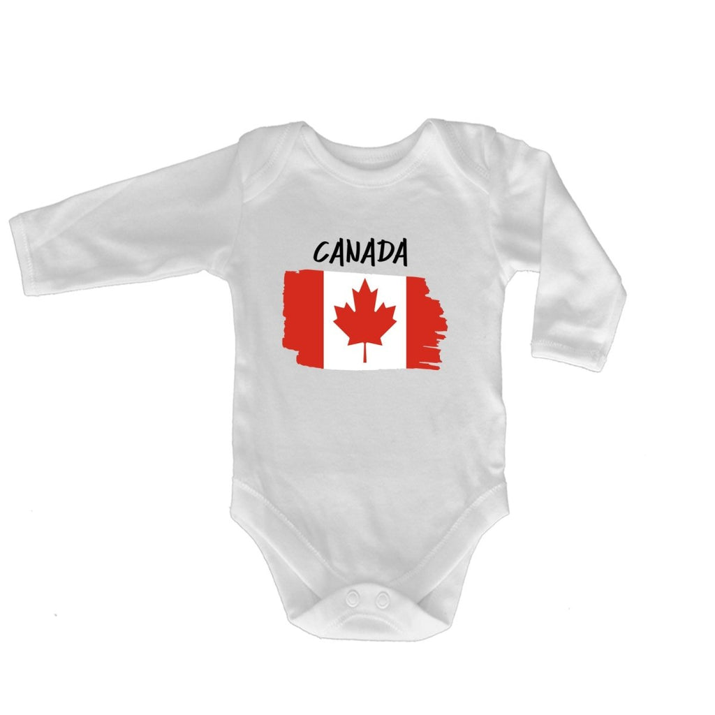 Canada Country Flag Nationality - Babygrow Baby - 123t Australia | Funny T-Shirts Mugs Novelty Gifts