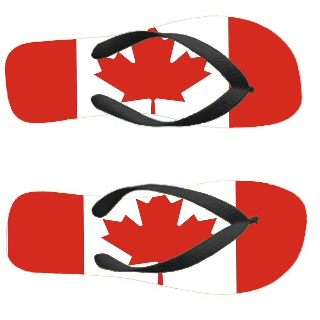 Canada Flip Flops Thongs Country Flag Nationality Supporter Flags Sandals - 123t Australia | Funny T-Shirts Mugs Novelty Gifts