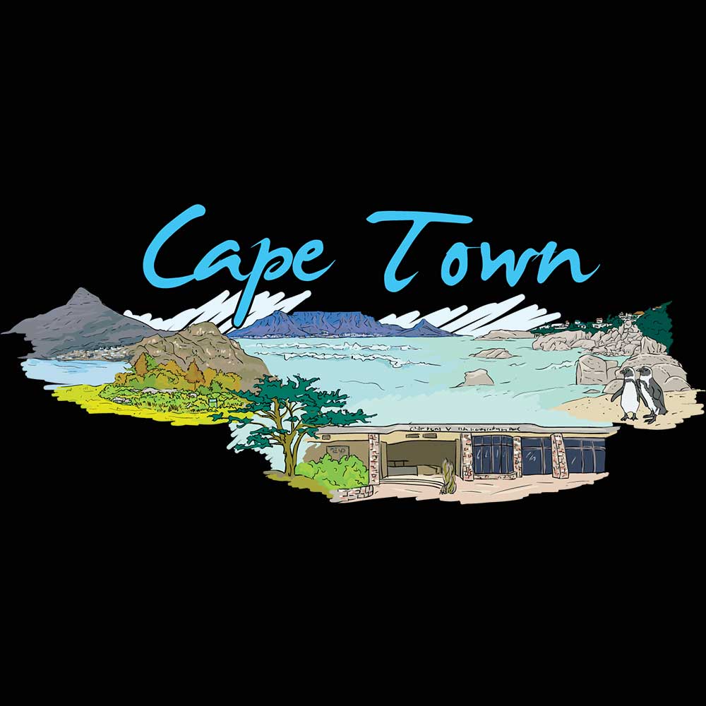 Cape Town South Africa Country Flag Destination - Mens Funny T-Shirt Tshirts - 123t Australia | Funny T-Shirts Mugs Novelty Gifts