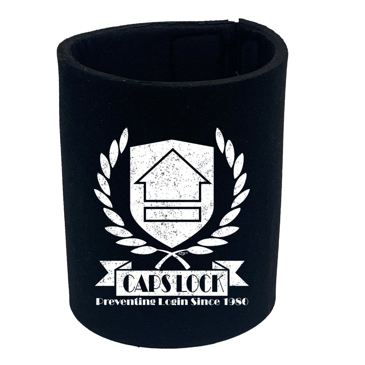 Capslock - Funny Novelty Stubby Holder - 123t Australia | Funny T-Shirts Mugs Novelty Gifts