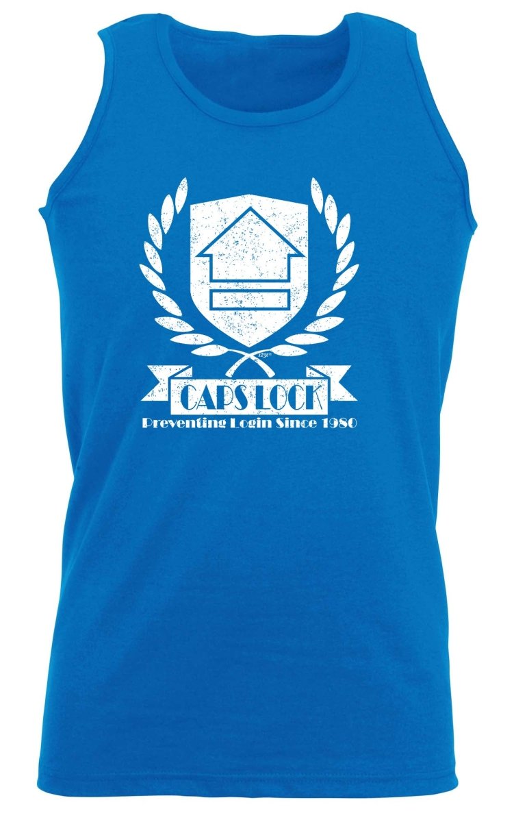 Capslock - Funny Novelty Vest Singlet Unisex Tank Top - 123t Australia | Funny T-Shirts Mugs Novelty Gifts