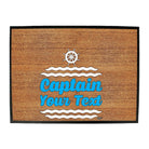 Captain Your Text Personalised - Funny Novelty Doormat Man Cave Floor mat - 123t Australia | Funny T-Shirts Mugs Novelty Gifts