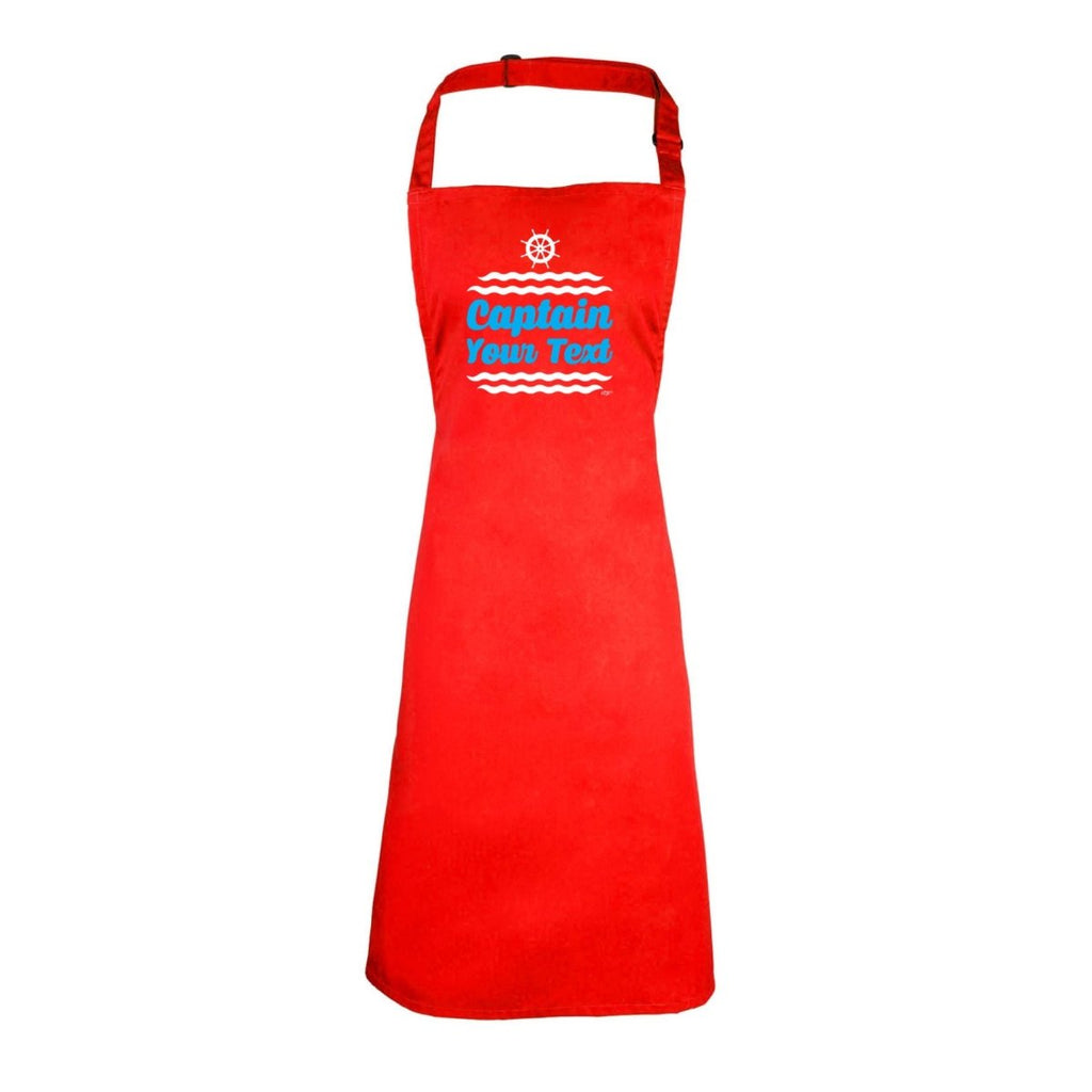 Captain Your Text Personalised - Funny Novelty Kitchen Adult Apron - 123t Australia | Funny T-Shirts Mugs Novelty Gifts