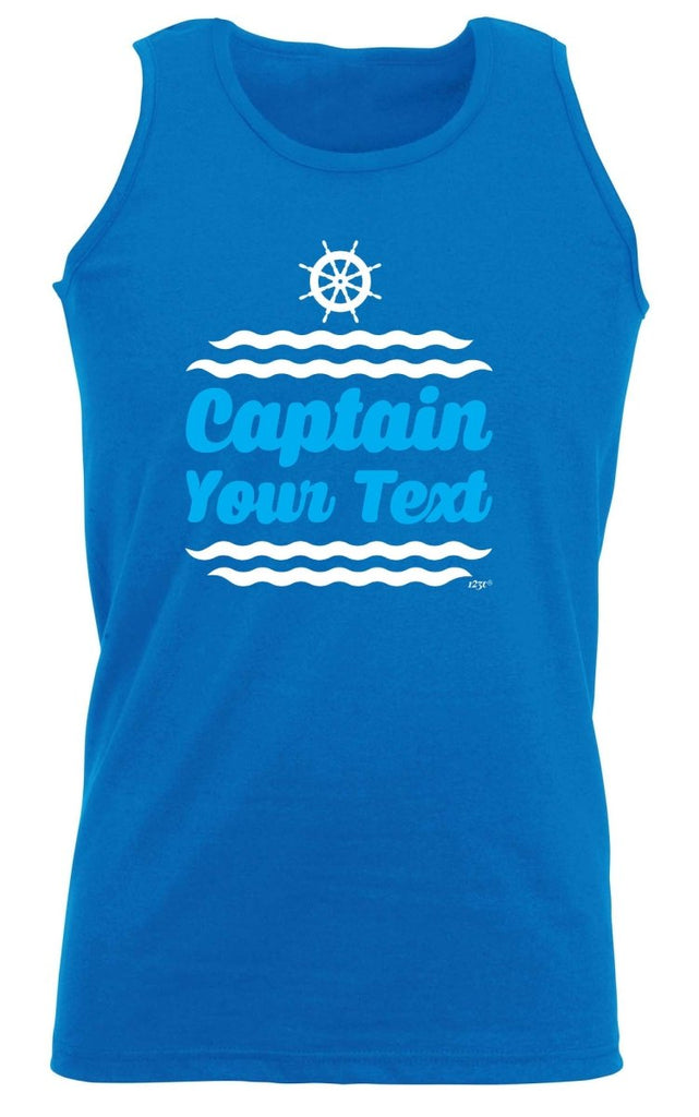 Captain Your Text Personalised - Funny Novelty Vest Singlet Unisex Tank Top - 123t Australia | Funny T-Shirts Mugs Novelty Gifts