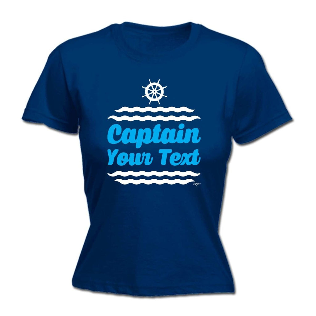 Captain Your Text Personalised - Funny Novelty Womens T-Shirt T Shirt Tshirt - 123t Australia | Funny T-Shirts Mugs Novelty Gifts