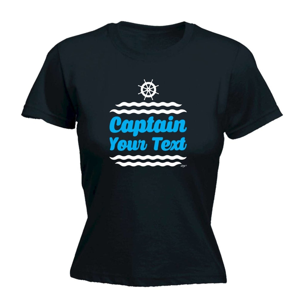 Captain Your Text Personalised - Funny Novelty Womens T-Shirt T Shirt Tshirt - 123t Australia | Funny T-Shirts Mugs Novelty Gifts