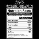 Car Salesperson Nutrition Facts - Mens Funny T-Shirt Tshirts - 123t Australia | Funny T-Shirts Mugs Novelty Gifts