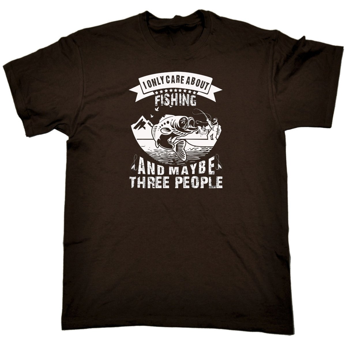 Care About Fishing And 3 People - Mens Funny T-Shirt Tshirts Tee Shirt - 123t Australia | Funny T-Shirts Mugs Novelty Gifts