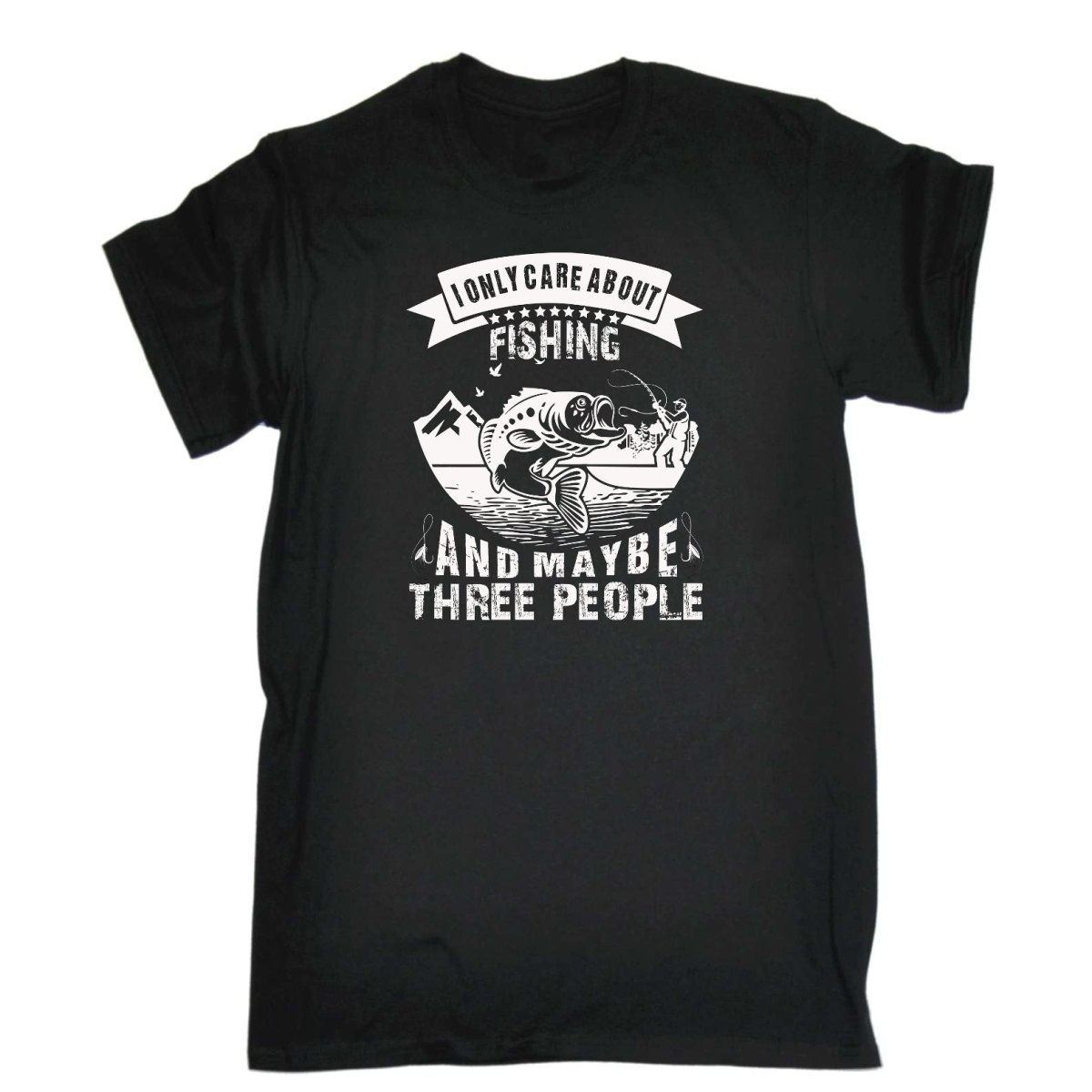 Care About Fishing And 3 People - Mens Funny T-Shirt Tshirts Tee Shirt - 123t Australia | Funny T-Shirts Mugs Novelty Gifts
