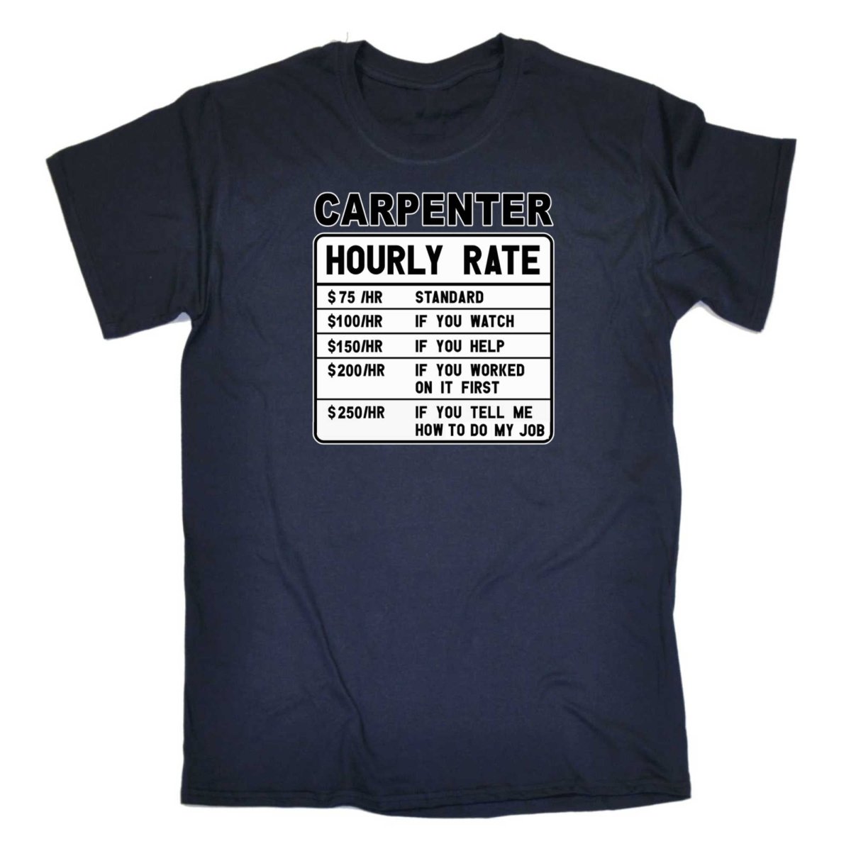 Carpenter Hourly Rate - Mens Funny T-Shirt Tshirts - 123t Australia | Funny T-Shirts Mugs Novelty Gifts