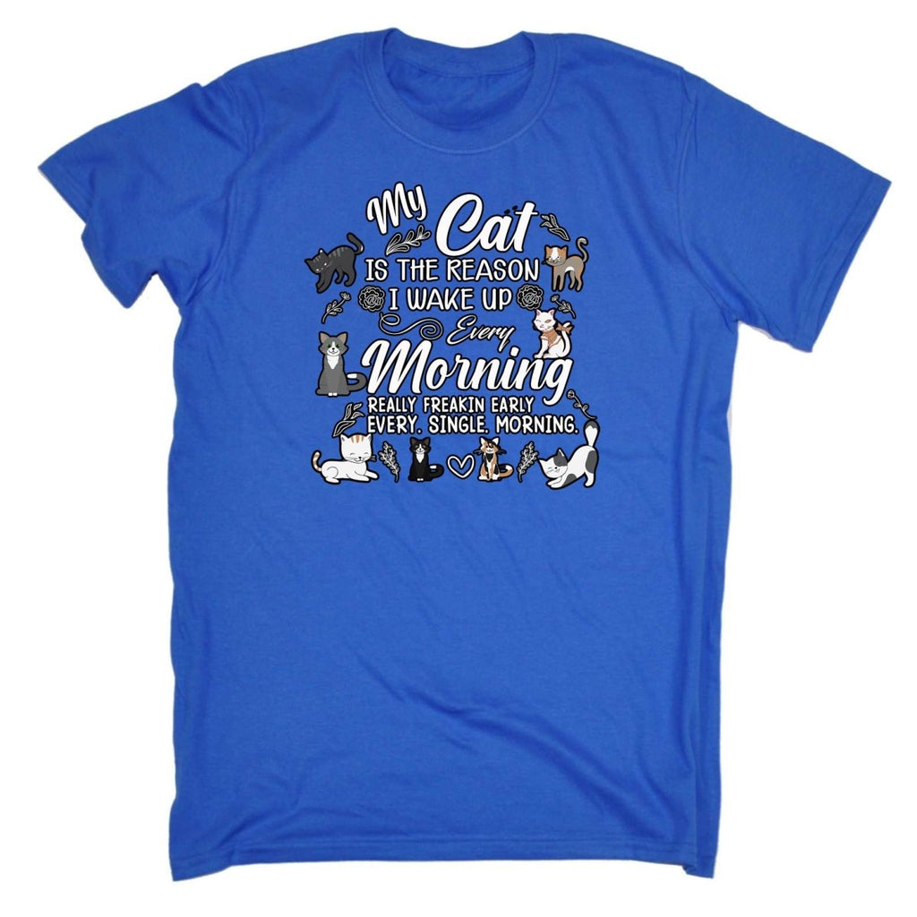 Cat Is The Readon I Wake Up In The Morning Kitten Pussy Cats - Mens Funny T-Shirt Tshirts Tee Shirt - 123t Australia | Funny T-Shirts Mugs Novelty Gifts