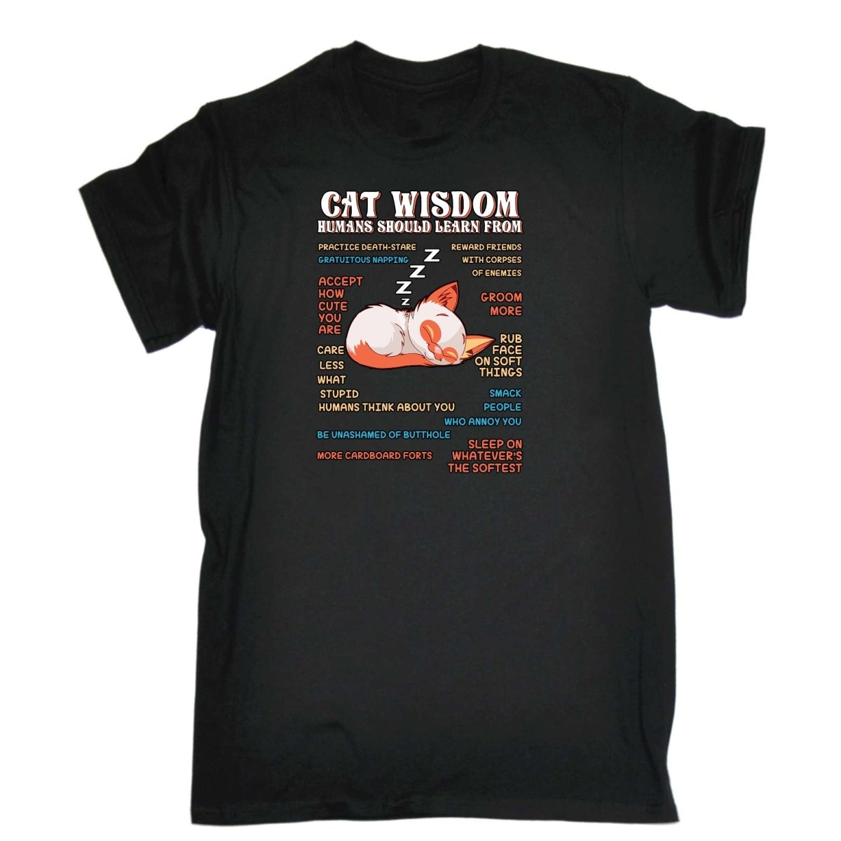 Cat Wisdom Cats Pussy Kitten - Mens Funny T-Shirt Tshirts Tee Shirt - 123t Australia | Funny T-Shirts Mugs Novelty Gifts