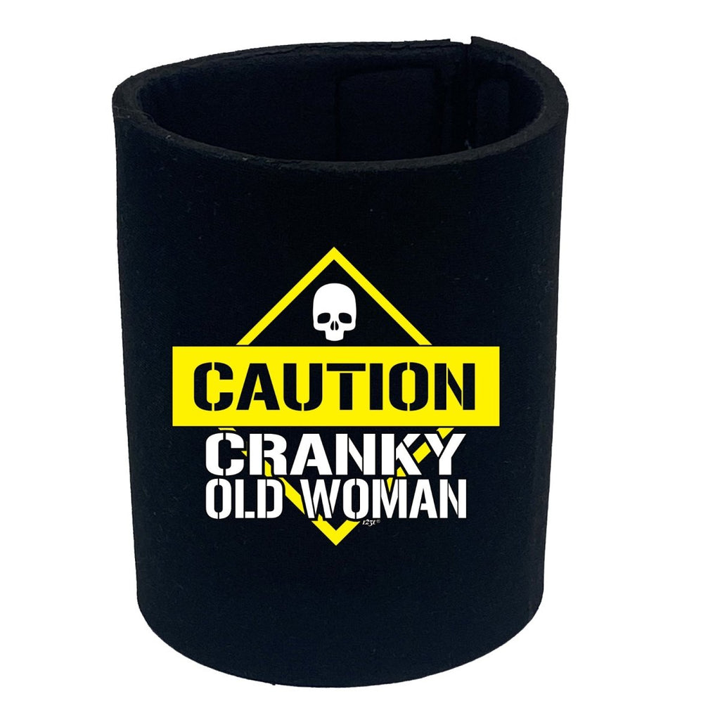 Caution Cranky Old Woman - Funny Novelty Stubby Holder - 123t Australia | Funny T-Shirts Mugs Novelty Gifts