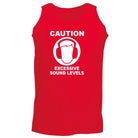 Caution Excessive Sound Levels - Funny Novelty Vest Singlet Unisex Tank Top - 123t Australia | Funny T-Shirts Mugs Novelty Gifts