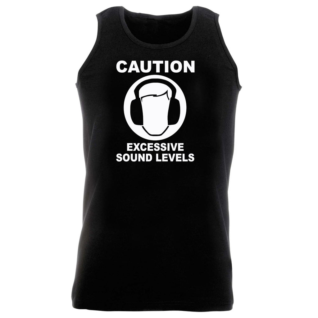 Caution Excessive Sound Levels - Funny Novelty Vest Singlet Unisex Tank Top - 123t Australia | Funny T-Shirts Mugs Novelty Gifts
